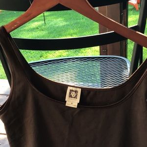 Anne Klein chocolate color tank top with details